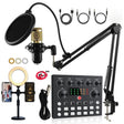 V8S Audio Mixer Live Voice Changer External Sound Card, Color: Gold Cantilever+Lamp - Live Sound Effects Processors by PMC TechLife | Online Shopping South Africa | PMC TechLife | Buy Now Pay Later Mobicred