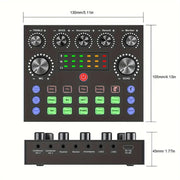 V8S Audio Mixer Live Voice Changer External Sound Card, Color: Black Triangle Set