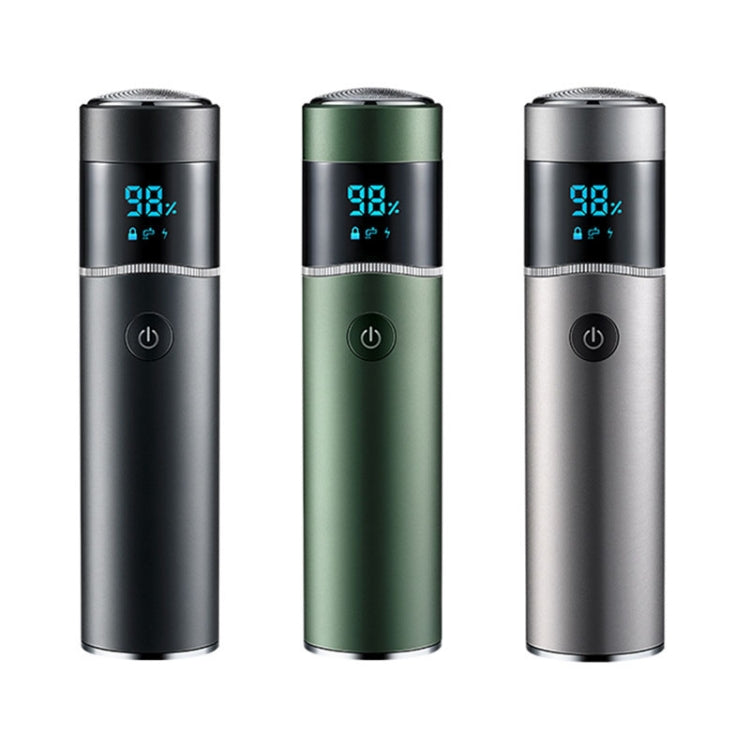 S-1090 IPX7 Water-resistant 8D Portable LED Digital Display Round Electric Shaver(Black)