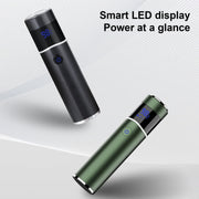 S-1090 IPX7 Water-resistant 8D Portable LED Digital Display Round Electric Shaver(Green)
