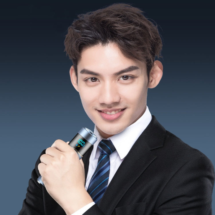 S-1090 IPX7 Water-resistant 8D Portable LED Digital Display Round Electric Shaver(Black)