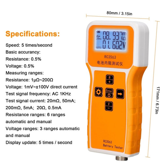 High-Precision Battery Voltage Internal Resistance Tester, Specifications: Host+Clamp