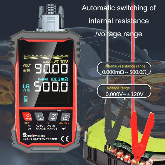 Battery Internal Resistance Tester Lead-Acid Alkaline Lithium Battery Tester, Model: IR502