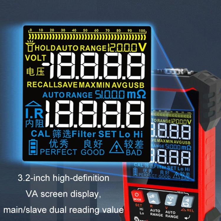 Battery Internal Resistance Tester Lead-Acid Alkaline Lithium Battery Tester, Model: IR500