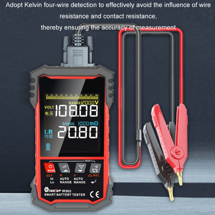Battery Internal Resistance Tester Lead-Acid Alkaline Lithium Battery Tester, Model: IR500