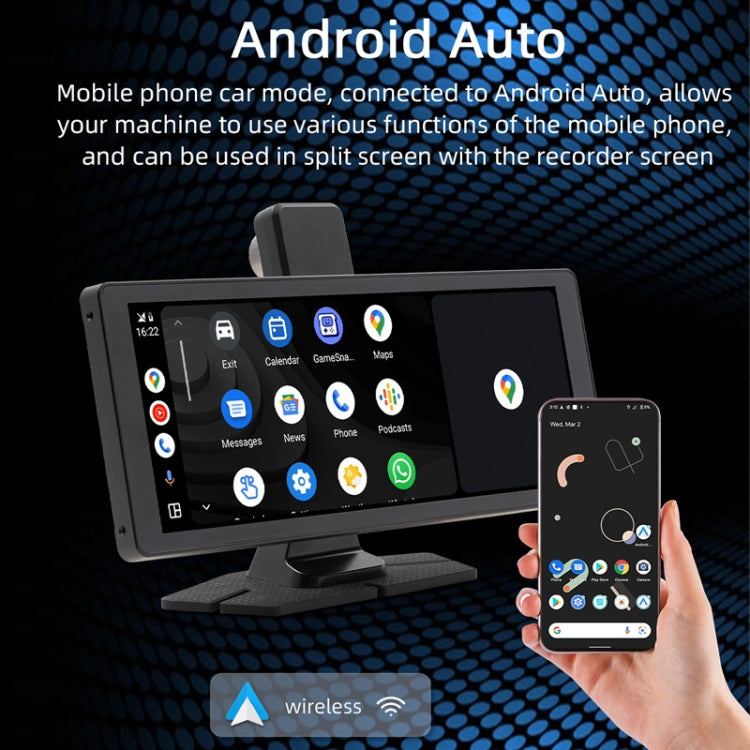 Car Bluetooth Portable DVR Monitor Support Carplay/Android Auto, Specifications: Display+ Camera