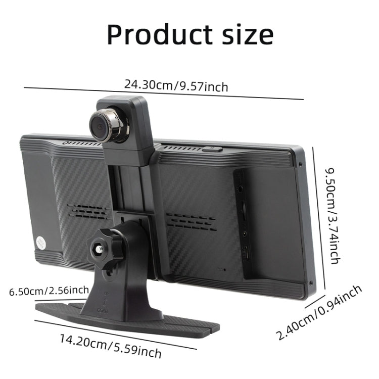 Car Bluetooth Portable DVR Monitor Support Carplay/Android Auto, Specifications: Display