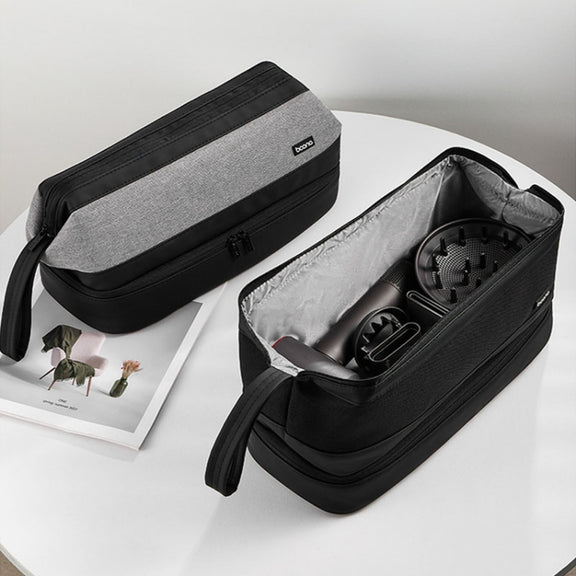 For Dyson Baona BN-DS005 Large-capacity Double-layer Hair Dryer Curling Iron Storage Bag(Black)