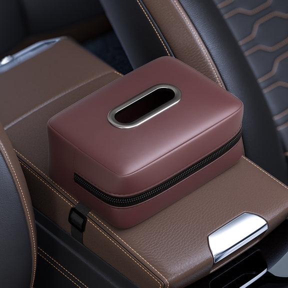 Car Seat Armrest Tissue Box Sun Visor Seat Back Hanging Paper Bag(Red)