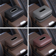 Car Seat Armrest Tissue Box Sun Visor Seat Back Hanging Paper Bag(Black)