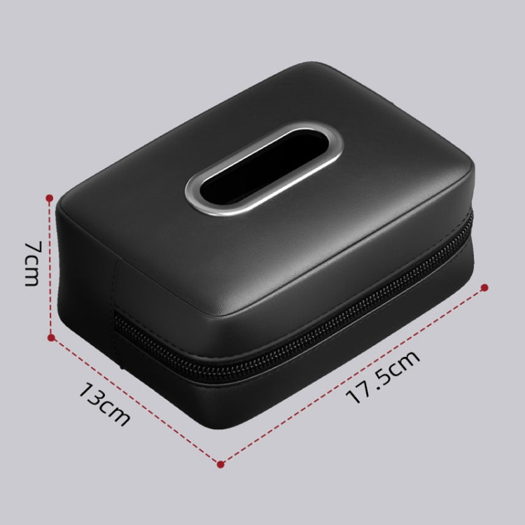 Car Seat Armrest Tissue Box Sun Visor Seat Back Hanging Paper Bag(Black)