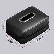 Car Seat Armrest Tissue Box Sun Visor Seat Back Hanging Paper Bag(Black)