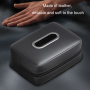 Car Seat Armrest Tissue Box Sun Visor Seat Back Hanging Paper Bag(Black)