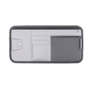Car Sun Visor Card Glasses Holder Zipper Storage Bag(Gray)