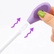 2pcs Dual Head Silicone Face Mask Brush Face Cleansing Massage Brush Mud Mask Applicator(Purple)
