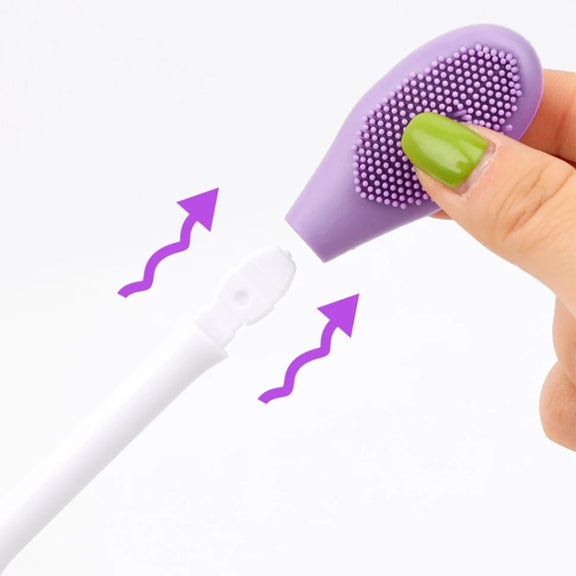 2pcs Dual Head Silicone Face Mask Brush Face Cleansing Massage Brush Mud Mask Applicator(Pink)