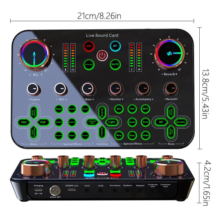 K600 48V English Version Live Dedicated Sound Card(Black)