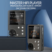With 64GB TF Card HIFI Lossless DSD256 Music Player Sports MP3(Silver Gray)