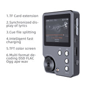 With 64GB TF Card HIFI Lossless DSD256 Music Player Sports MP3(Silver Gray)