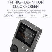 With 64GB TF Card HIFI Lossless DSD256 Music Player Sports MP3(Silver Gray)