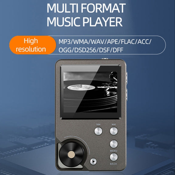 With 64GB TF Card HIFI Lossless DSD256 Music Player Sports MP3(Silver Gray)