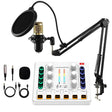 M8 Recording And Singing Live Bluetooth Sound Card Set, Color: White+Gold Cantilever - Live Sound Effects Processors by PMC TechLife | Online Shopping South Africa | PMC TechLife | Buy Now Pay Later Mobicred