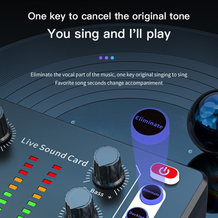 M8 Recording And Singing Live Bluetooth Sound Card Set, Color: White