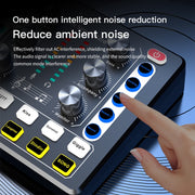 M8 Recording And Singing Live Bluetooth Sound Card Set, Color: Black+Black Cantilever