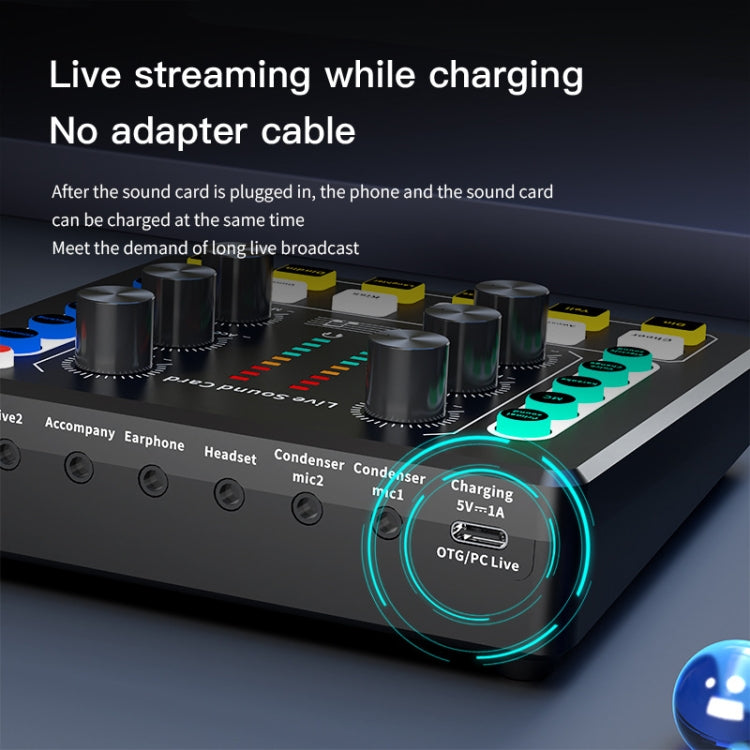 M8 Recording And Singing Live Bluetooth Sound Card Set, Color: White