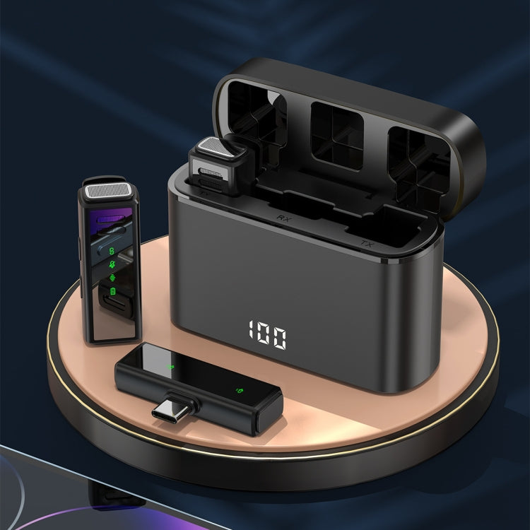 J88 Mini Intelligent Noise Reduction Wireless Collar Microphone, Spec: Type-C(Black)
