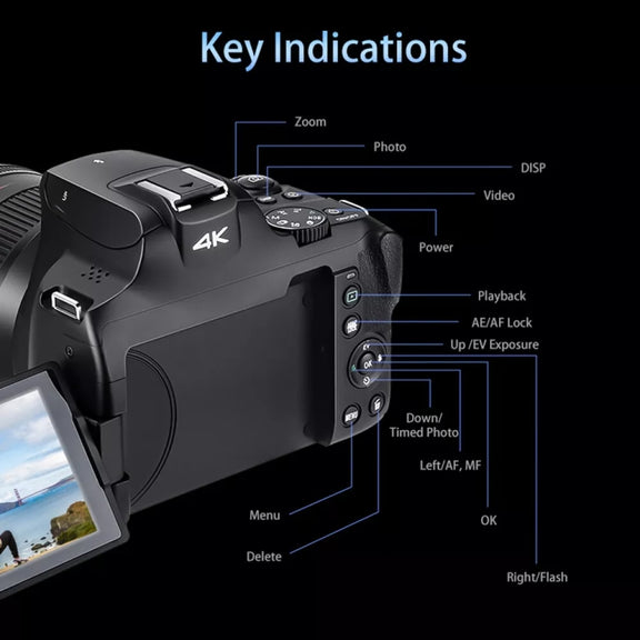 G700 4K / 64MP WiFi Digital Video Camera Camcorder 3.0 Inch IPS Screen 12X Optical Zoom