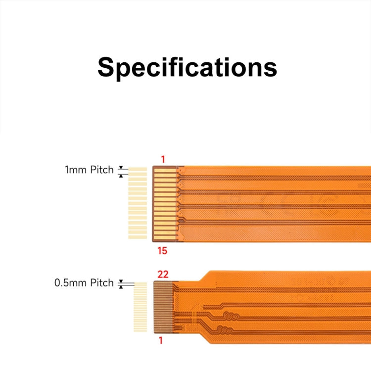 Waveshare For Raspberry Pi 5th DSI Display 22Pin To 15Pin Soft Cable FPC Cable, Spec: 500mm