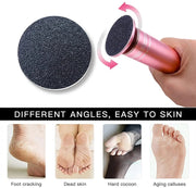 Electric Foot Grinder Calluses Dead Skin Remover With 60pcs Replaceable Sandpaper Discs EU Plug(Pink)