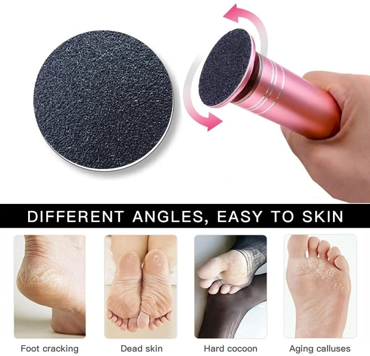 Electric Foot Grinder Calluses Dead Skin Remover With 60pcs Replaceable Sandpaper Discs US Plug(Pink)