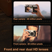 DC203 5K/30FPS 2.8-Inch Screen 16X Front And Rear Dual-Camera HD Digital Camera(Black)