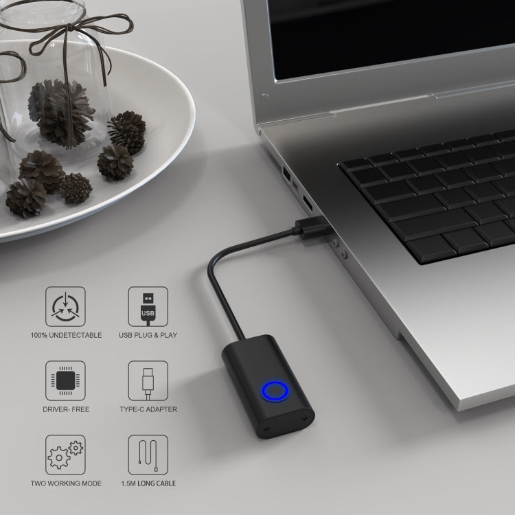 Virtual Mouse Prevents Computer Hibernation Fully Automatic Mouse Movement Paths(Long Strip Black)