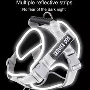 Large Dog Explosion Proof Punch Chest Harness Dog Travelling Leash, Style: Red+1.5m Round Rope(XXL)