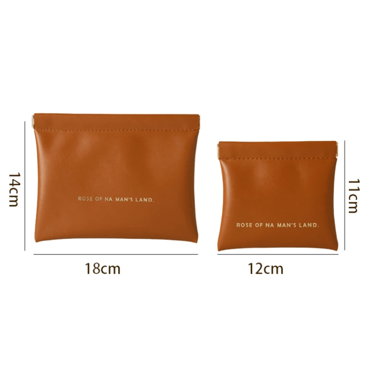 2pcs /Set PU Data Cable Earphone Storage Bag Mini Portable Lipstick Pouch Coin Purse, Size: Large+Small(White)