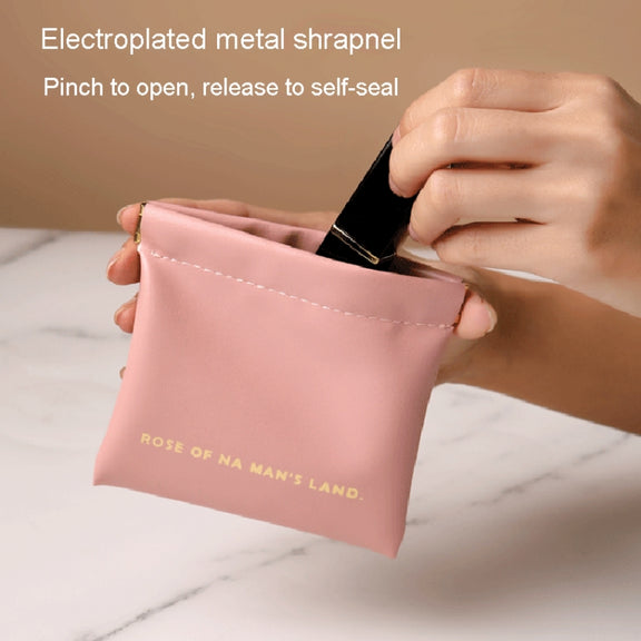 2pcs /Set PU Data Cable Earphone Storage Bag Mini Portable Lipstick Pouch Coin Purse, Size: Large+Small(White)