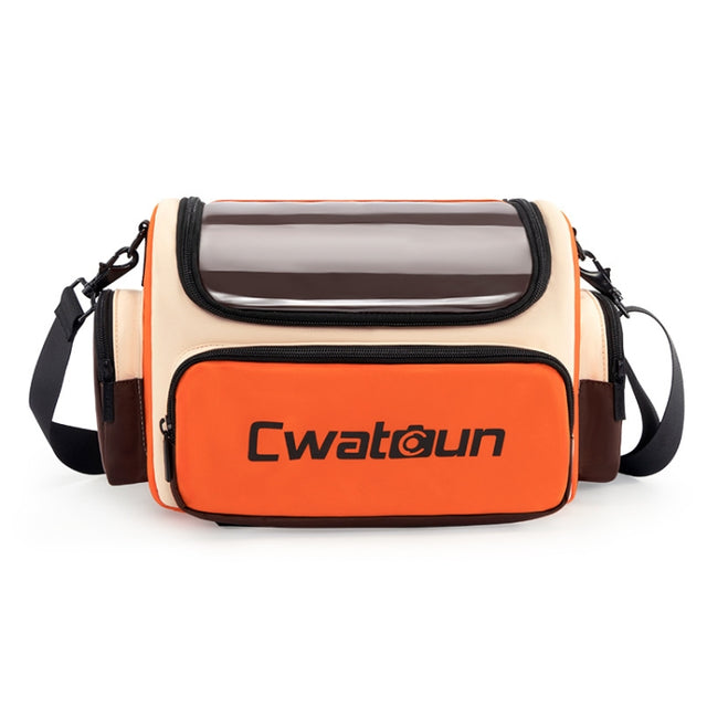 Cwatcun D121 Shoulder Crossbody Camera Bag Colorful Large Capacity Water-resistant Digital Photography Bag, Color: Medium Orange Red