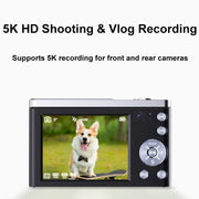 DC305X 5K/30FPS 2.8-Inch HD Shooting 5X Optical Zoom Anti-Shake Digital Camera, Color: White EU Plug