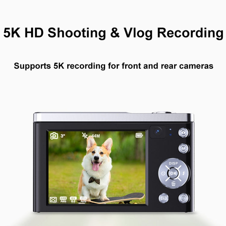 DC305X 5K/30FPS 2.8-Inch HD Shooting 5X Optical Zoom Anti-Shake Digital Camera, Color: White US Plug