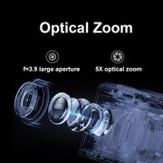 DC305X 5K/30FPS 2.8-Inch HD Shooting 5X Optical Zoom Anti-Shake Digital Camera, Color: White UK Plug