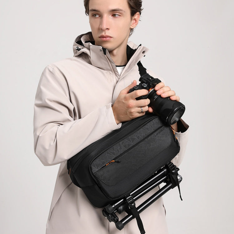 Cwatcun D133 Camera Chest Bag Multi-functional Handheld Slanting Cross Shoulder Camera Casual Bag, Color: Large Black