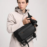 Cwatcun D133 Camera Chest Bag Multi-functional Handheld Slanting Cross Shoulder Camera Casual Bag, Color: Large Black