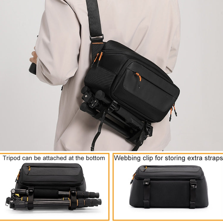 Cwatcun D133 Camera Chest Bag Multi-functional Handheld Slanting Cross Shoulder Camera Casual Bag, Color: Large Black