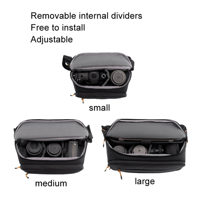 Cwatcun D133 Camera Chest Bag Multi-functional Handheld Slanting Cross Shoulder Camera Casual Bag, Color: Medium Black