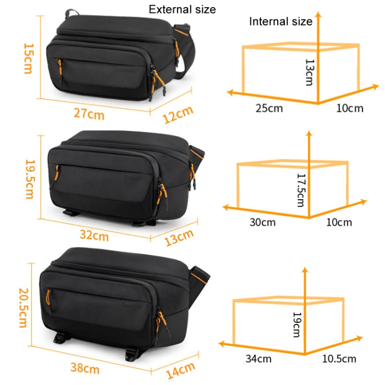 Cwatcun D133 Camera Chest Bag Multi-functional Handheld Slanting Cross Shoulder Camera Casual Bag, Color: Large Black
