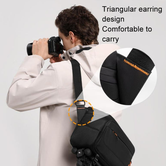 Cwatcun D133 Camera Chest Bag Multi-functional Handheld Slanting Cross Shoulder Camera Casual Bag, Color: Small Black