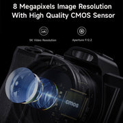 DC-201S 5K/30FPS 3.5-Inch 16X Six-Axis Anti-Shake HD Digital Camera With UV Lens(UK Plug)
